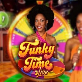 Funky Time by Evolution, showcased at flashscasino.com – game logo